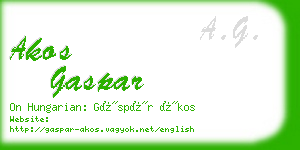 akos gaspar business card